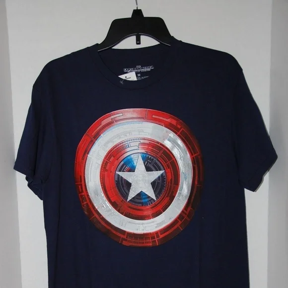Marvel CAPTAIN AMERICA The Winter Soldier Mad Engine Shirt Blue Size M - Picture 6 of 6